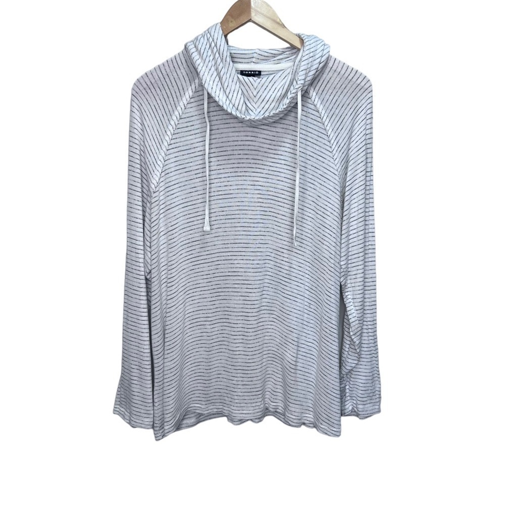 Torrid Striped Grey & White Lightweight Hoody